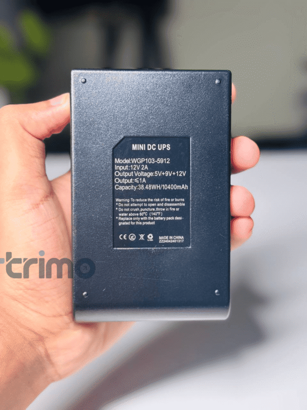 New Version WGP mini UPS 10400mAh – 5/9/12V – Black